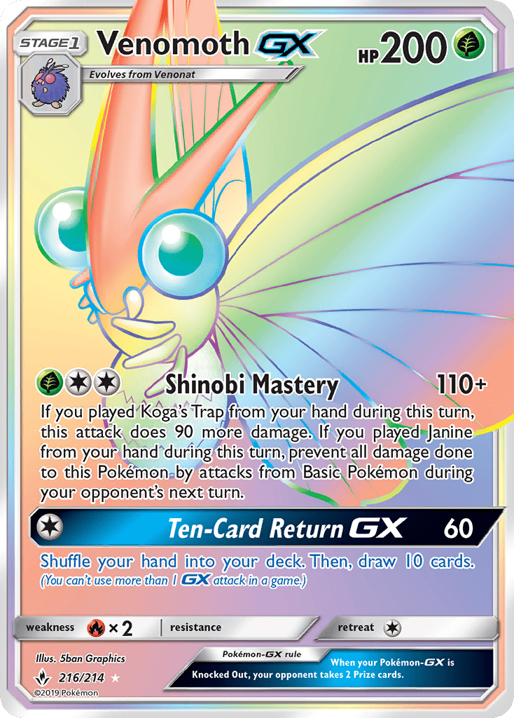 Venomoth-GX (216/214) / Venomoth | Pokémon | MYP Cards