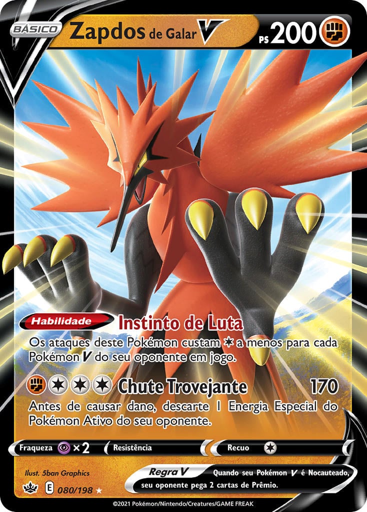 Zapdos de Galar V (080/198) / Galarian Zapdos V | Pokémon | MYP Cards