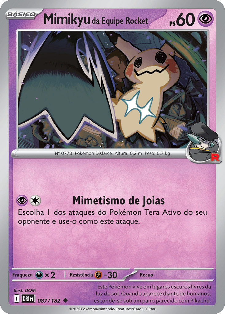 Team Rocket's Mimikyu (Destined Rivals Stamp) (087/182