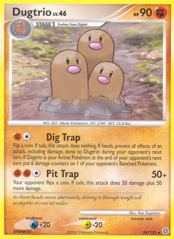 Dugtrio　ダグトリオ ★ シャドウレス　Shadowless　ウィザーズ Dugtrio (024/132) | Pokémon | MYP Cards