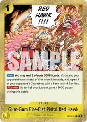 Gum-Gum Fire-Fist Pistol Red Hawk | One Piece | MYP Cards
