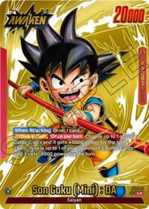 Son Goku (Mini) 3 DA ドラゴンボールカード Son Goku (Mini) : DA (Gold) | DBS: Fusion World | MYP Cards