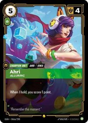 riftbound lol ahri アーリー　オルタネートアート Ahri - Alluring (Alternate Art) | Riftbound: League of Legends