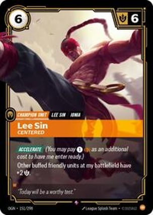 Lee Sin - Centered | Riftbound: League of Legends | MYP Cards