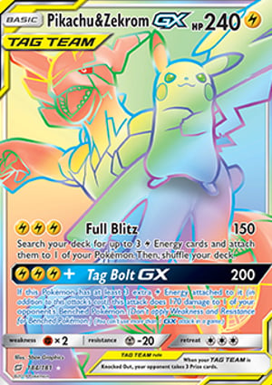 Pikachu e Zekrom-GX (184/181) / Pikachu & Zekrom-GX | Pokémon