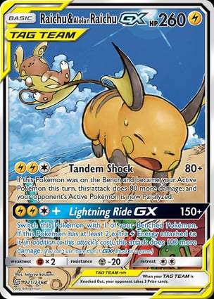 Raichu e Raichu de Alola-GX (221/236) / Raichu & Alolan Raichu