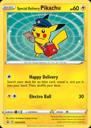 ポケモンカードゲーム Special Delivery Pikachu Special Delivery Pikachu (SWSH074) | Pokémon | MYP Cards