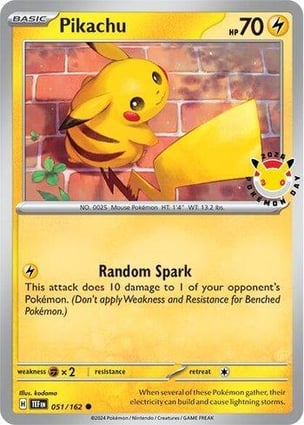 Pikachu ポケモンカード Pikachu (Pokemon Day 2026) (051/162) | Pokémon | MYP Cards