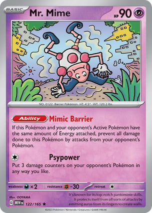 mimeカート Mr. Mime (122/165) | Pokémon | MYP Cards