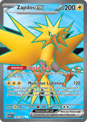 Zapdos ex (192/165) | Pokémon | MYP Cards