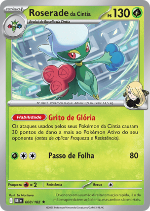 Roserade da Cíntia (008/182) / Cynthia's Roserade | Pokémon