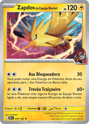 Zapdos da Equipe Rocket (070/182) / Team Rocket's Zapdos