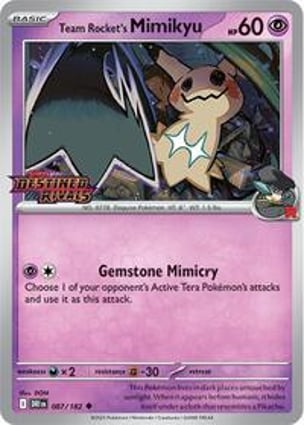 Team Rocket's Mimikyu (Destined Rivals Stamp) (087/182