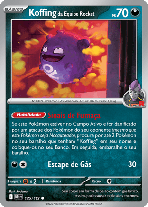 Koffing da Equipe Rocket (125/182) / Team Rocket's Koffing