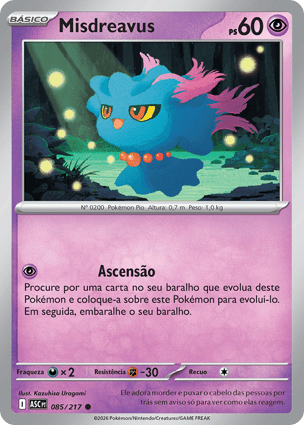 Histórico de Preços - Misdreavus | Pokémon | MYP Cards
