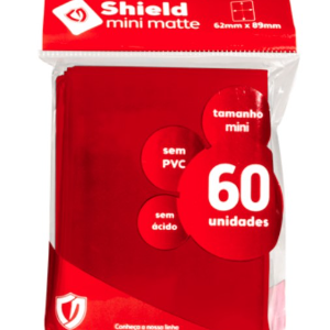 Sleeve Vermelho Shield Central 60 Un. Yugioh 62x89 Mm Small Size