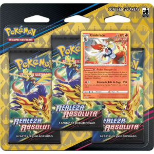 Triple Pack Pokémon Realeza Absoluta - Cinderance, Rilaboom ou Inteleon - Pokémon TCG - Copag