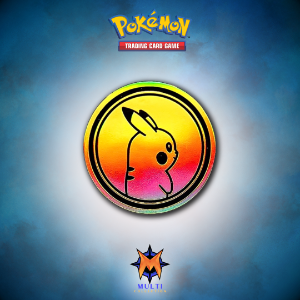 Moeda Colecionável Grande - Pokémo GO - Pikachu - Dourado Espelhado Foil