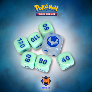 Conjunto com Sete dados Marcadores D6 - Pokémon Tempestade Prateada - Azul