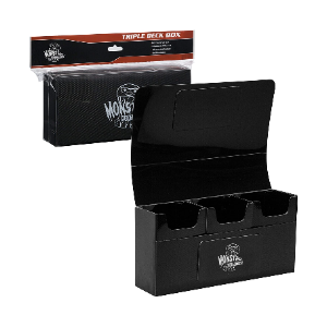 Monster Protectors Trading Card Triple Deck Box (Black) Fits Yugioh, Pokemon, Magic The Gathering Ca