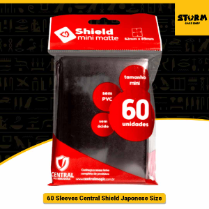 Central Shield 60 Sleeves Matte Preto Small Yu-Gi-Oh e Vanguard