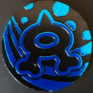 Moeda - Plástico - 34mm - Azul Espelhado Foil - Emblema Equipe Aqua (SP)