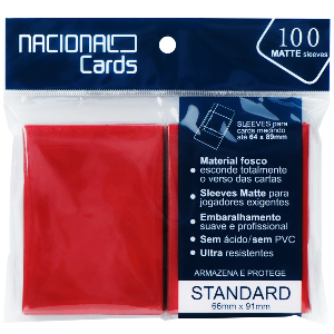 Sleeve Matte Standard Vermelho Nacional Cards - Magic Pokémon