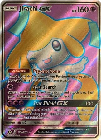Carta Pokémon Mítico Jirachi Gx Ultra Rara + 50 Cartas Pt