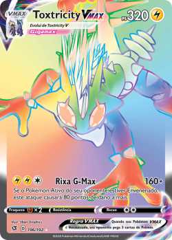 Carta Pokemon Toxtricity VMAX Português 71/192 Card Original Copag