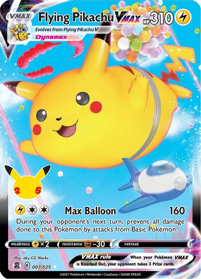 Carta Pokemon Pikachu Vmax Full Art celebrações