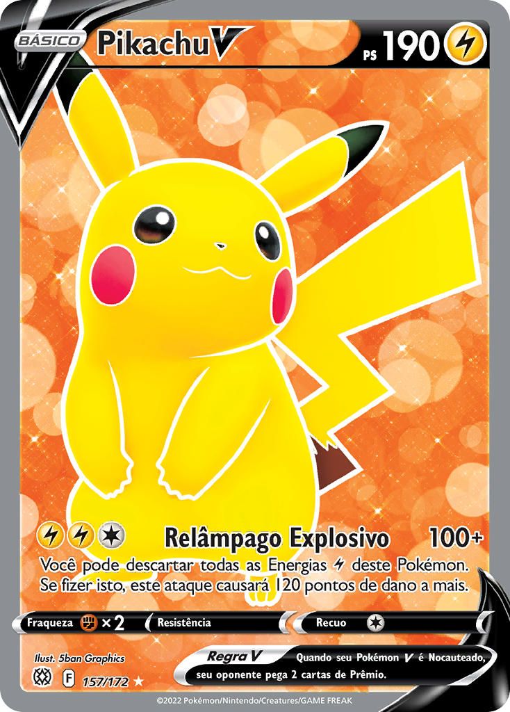 Carta Pokémon Pikachu V Com Lote De 100 Cartas