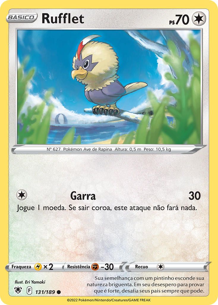 Pokémon Carta Hisuian Braviary – 132/189 – Rara Reverse Holo – Spada & Scudo: Radianza Astrale - 3