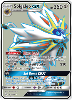 Carta Pokémon Solgaleo Gx Usada, Produto Masculino Pokemon Usado 73233116