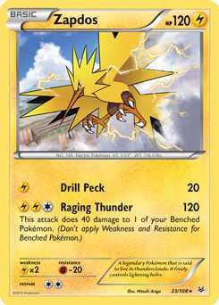 Carta Pokémon Lendário Zapdos Pokémon Go