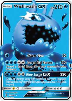 Carta Pokemon Wishiwashi GX Português 38/145 ou 63/236 Card