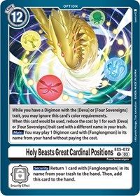 Holy Beasts Great Cardinal Positions